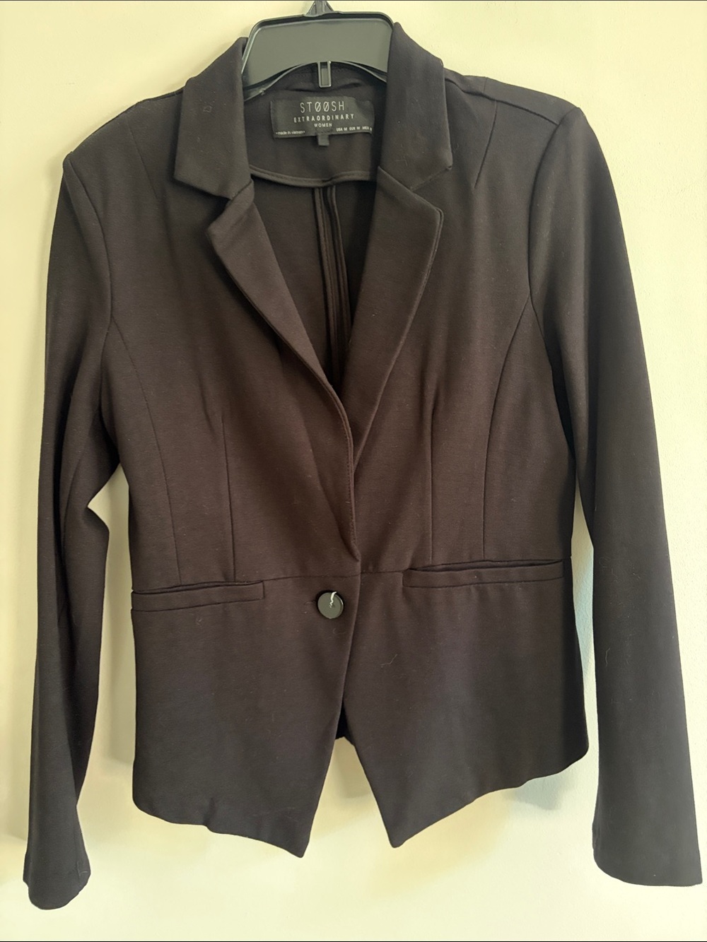 Stoosh Black Tailored Single-Button Women's Blazer